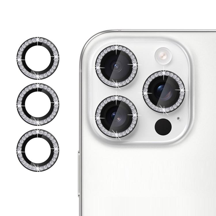 For iPhone 16 Pro Kalebol Individual Camera Lens Diamond Ring Protector(Black) - iPhone 16 Pro Tempered Glass by Kalebol | Online Shopping UK | buy2fix