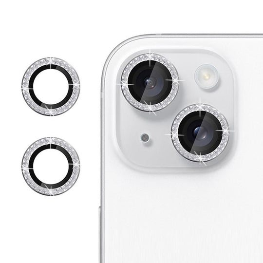For iPhone 14 Kalebol Individual Camera Lens Diamond Ring Protector(Silver)