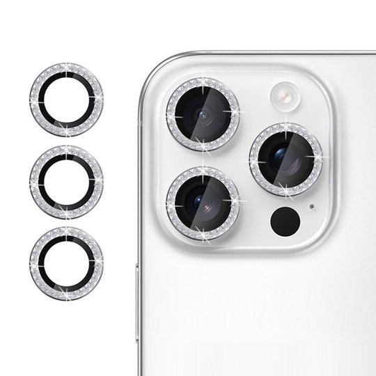 For iPhone 14 Pro Max Kalebol Individual Camera Lens Diamond Ring Protector(Silver)