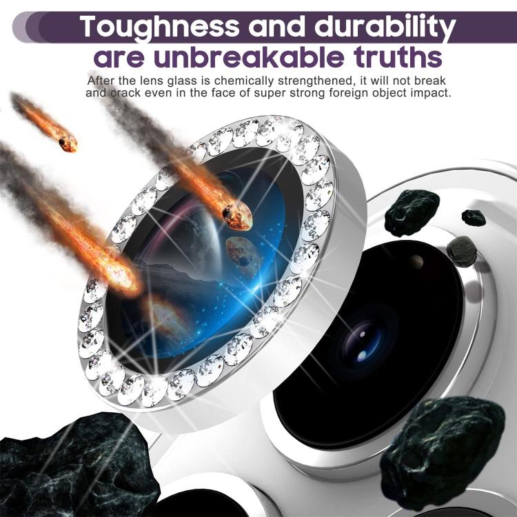 For iPhone 16 Pro Kalebol Individual Camera Lens Diamond Ring Protector(Black) - iPhone 16 Pro Tempered Glass by Kalebol | Online Shopping UK | buy2fix