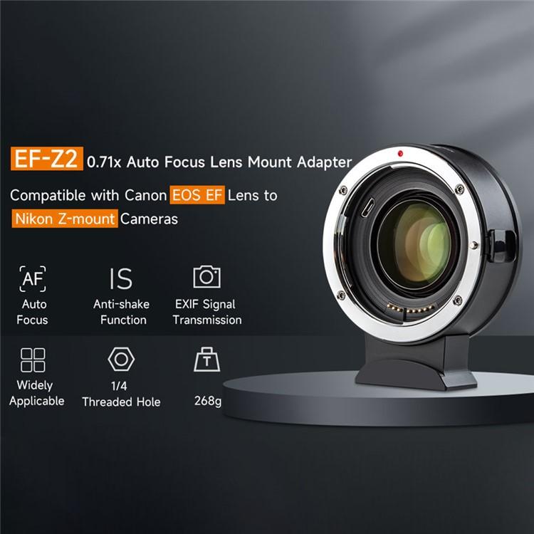 VILTROX EF-Z2 0.71X Auto Focus Camera Lens Mount Adapter For Canon EF to Nikon Z Mount - Stepping Ring by buy2fix | Online Shopping UK | buy2fix