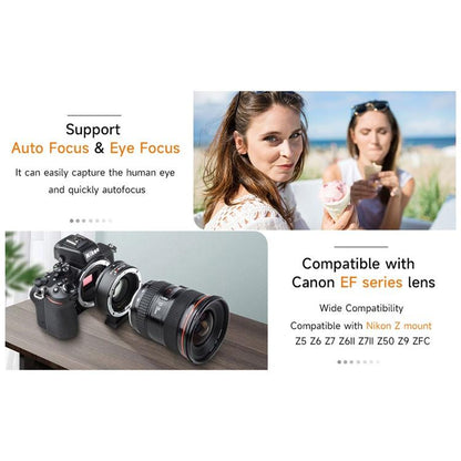 VILTROX EF-Z2 0.71X Auto Focus Camera Lens Mount Adapter For Canon EF to Nikon Z Mount - Stepping Ring by buy2fix | Online Shopping UK | buy2fix