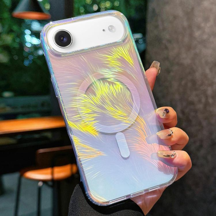 For iPhone Air Glossy Color-Plated MagSafe Shockproof Phone Case(Colored Feathers) - iPhone Air Cases by buy2fix | Online Shopping UK | buy2fix