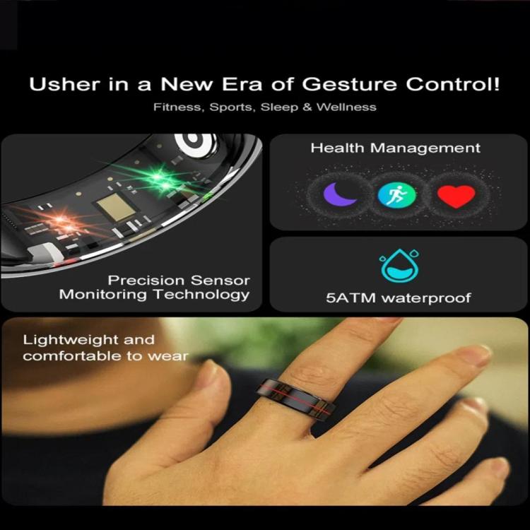 R04 SIZE 9 Smart Ring, Support Heart Rate / Blood Oxygen / Sleep Monitoring / Take Photos(Black) - Smart Rings / Smart Telephones by buy2fix | Online Shopping UK | buy2fix