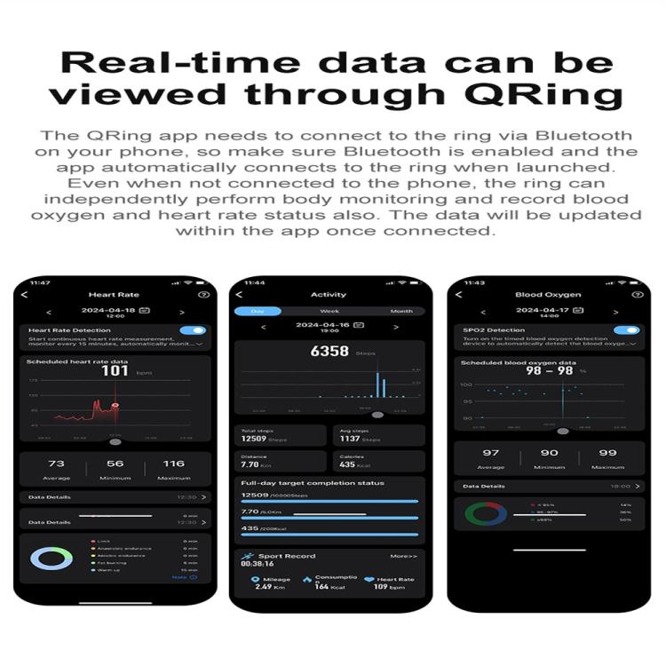 R04 SIZE 13 Smart Ring, Support Heart Rate / Blood Oxygen / Sleep Monitoring / Take Photos(Silver) - Smart Rings / Smart Telephones by buy2fix | Online Shopping UK | buy2fix