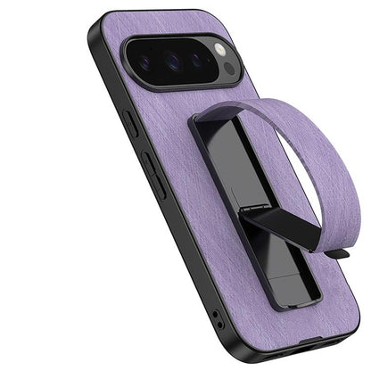 For Google Pixel 10 / 10 Pro Electroplating Wristband Holder Brushed Texture Phone Case(Deep Blue) - Google Cases by buy2fix | Online Shopping UK | buy2fix