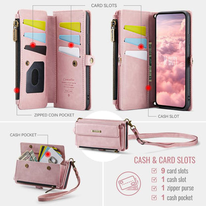 For iPhone 11 Pro Max CaseMe C39 RFID Blocking Zipper Wallet Leather Phone Case with Crossbody Strap(Pink) - iPhone 11 Pro Max Cases by CaseMe | Online Shopping UK | buy2fix