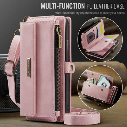 For iPhone 11 Pro CaseMe C39 RFID Blocking Zipper Wallet Leather Phone Case with Crossbody Strap(Pink) - iPhone 11 Pro Cases by CaseMe | Online Shopping UK | buy2fix