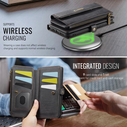 For iPhone X / XS CaseMe C39 RFID Blocking Zipper Wallet Leather Phone Case with Crossbody Strap(Black) - More iPhone Cases by CaseMe | Online Shopping UK | buy2fix