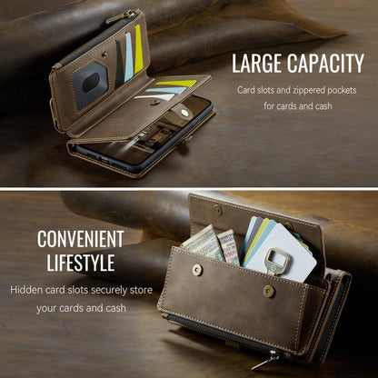 For iPhone X / XS CaseMe C39 RFID Blocking Zipper Wallet Leather Phone Case with Crossbody Strap(Coffee) - More iPhone Cases by CaseMe | Online Shopping UK | buy2fix