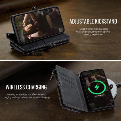For iPhone XS Max CaseMe C39 RFID Blocking Zipper Wallet Leather Phone Case with Crossbody Strap(Black) - More iPhone Cases by CaseMe | Online Shopping UK | buy2fix