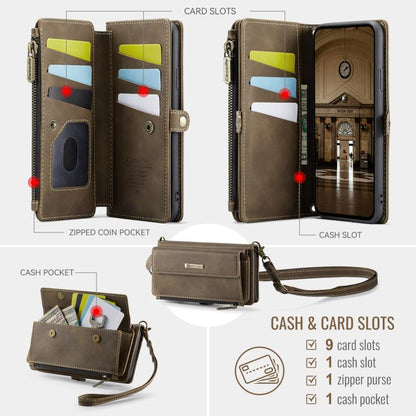 For iPhone XS Max CaseMe C39 RFID Blocking Zipper Wallet Leather Phone Case with Crossbody Strap(Coffee) - More iPhone Cases by CaseMe | Online Shopping UK | buy2fix
