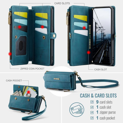 For iPhone XS Max CaseMe C39 RFID Blocking Zipper Wallet Leather Phone Case with Crossbody Strap(Green) - More iPhone Cases by CaseMe | Online Shopping UK | buy2fix