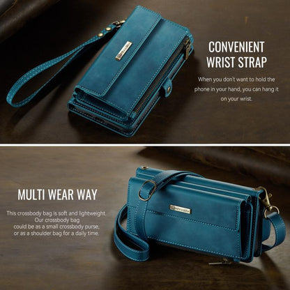 For iPhone XR CaseMe C39 RFID Blocking Zipper Wallet Leather Phone Case with Crossbody Strap(Green) - More iPhone Cases by CaseMe | Online Shopping UK | buy2fix