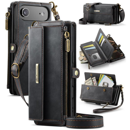For iPhone Air CaseMe C39 RFID Blocking Zipper Wallet Leather Phone Case with Crossbody Strap(Black) - iPhone Air Cases by CaseMe | Online Shopping UK | buy2fix