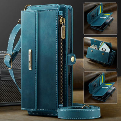 For iPhone Air CaseMe C39 RFID Blocking Zipper Wallet Leather Phone Case with Crossbody Strap(Green) - iPhone Air Cases by CaseMe | Online Shopping UK | buy2fix