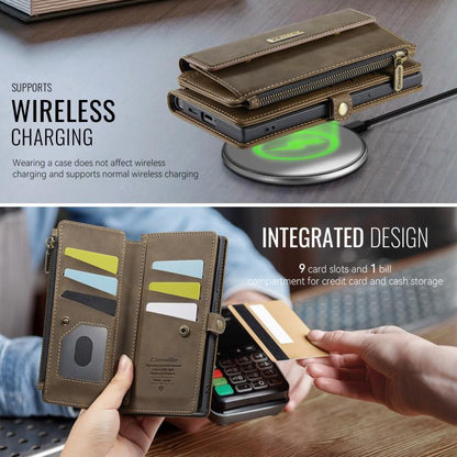 For Samsung Galaxy S25 Ultra 5G CaseMe C39 RFID Blocking Zipper Wallet Leather Phone Case with Crossbody Strap(Coffee) - Galaxy S25 Ultra 5G Cases by CaseMe | Online Shopping UK | buy2fix