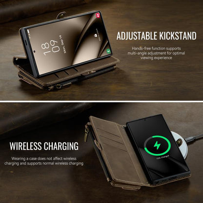 For Samsung Galaxy S25 Ultra 5G CaseMe C39 RFID Blocking Zipper Wallet Leather Phone Case with Crossbody Strap(Coffee) - Galaxy S25 Ultra 5G Cases by CaseMe | Online Shopping UK | buy2fix