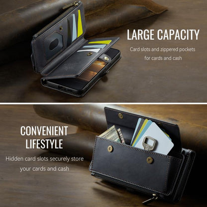 For Samsung Galaxy S23 5G CaseMe C39 RFID Blocking Zipper Wallet Leather Phone Case with Crossbody Strap(Black) - Galaxy S23 5G Cases by CaseMe | Online Shopping UK | buy2fix