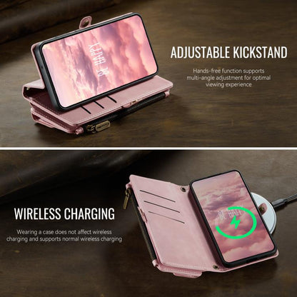 For Samsung Galaxy S23+ 5G CaseMe C39 RFID Blocking Zipper Wallet Leather Phone Case with Crossbody Strap(Pink) - Galaxy S23+ 5G Cases by CaseMe | Online Shopping UK | buy2fix