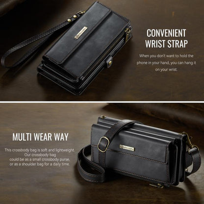 For Samsung Galaxy S23 FE 5G CaseMe C39 RFID Blocking Zipper Wallet Leather Phone Case with Crossbody Strap(Black) - Galaxy S23 FE 5G Cases by CaseMe | Online Shopping UK | buy2fix