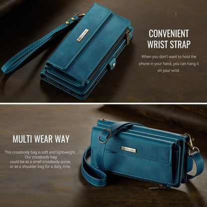 For Samsung Galaxy S23 FE 5G CaseMe C39 RFID Blocking Zipper Wallet Leather Phone Case with Crossbody Strap(Green) - Galaxy S23 FE 5G Cases by CaseMe | Online Shopping UK | buy2fix