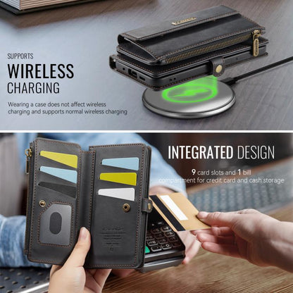 For Samsung Galaxy S20 FE 5G CaseMe C39 RFID Blocking Zipper Wallet Leather Phone Case with Crossbody Strap(Black) - Galaxy Phone Cases by CaseMe | Online Shopping UK | buy2fix