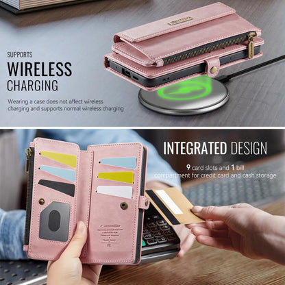 For Samsung Galaxy S20+ 5G CaseMe C39 RFID Blocking Zipper Wallet Leather Phone Case with Crossbody Strap(Pink) - Galaxy Phone Cases by CaseMe | Online Shopping UK | buy2fix