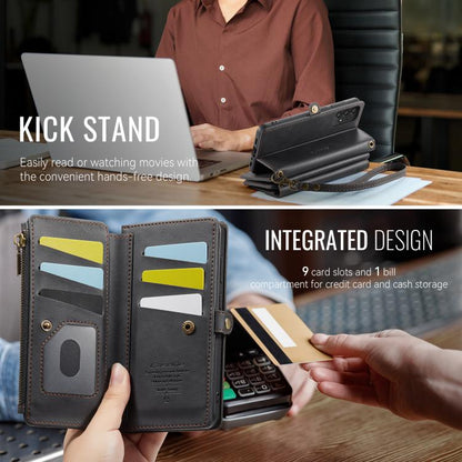 For Samsung Galaxy A52 CaseMe C39 RFID Blocking Zipper Wallet Leather Phone Case with Crossbody Strap(Black) - Galaxy Phone Cases by CaseMe | Online Shopping UK | buy2fix