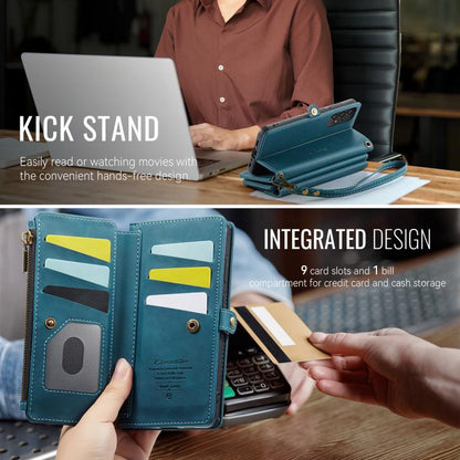 For Samsung Galaxy A52 CaseMe C39 RFID Blocking Zipper Wallet Leather Phone Case with Crossbody Strap(Green) - Galaxy Phone Cases by CaseMe | Online Shopping UK | buy2fix