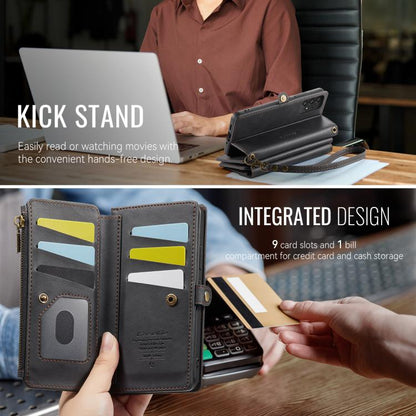 For Samsung Galaxy A53 CaseMe C39 RFID Blocking Zipper Wallet Leather Phone Case with Crossbody Strap(Black) - Galaxy Phone Cases by CaseMe | Online Shopping UK | buy2fix