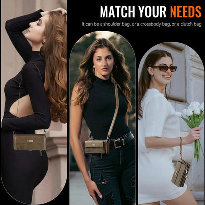 For Samsung Galaxy A54 5G CaseMe C39 RFID Blocking Zipper Wallet Leather Phone Case with Crossbody Strap(Coffee) - Galaxy Phone Cases by CaseMe | Online Shopping UK | buy2fix