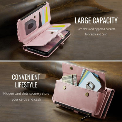 For Samsung Galaxy A55 5G CaseMe C39 RFID Blocking Zipper Wallet Leather Phone Case with Crossbody Strap(Pink) - Galaxy Phone Cases by CaseMe | Online Shopping UK | buy2fix