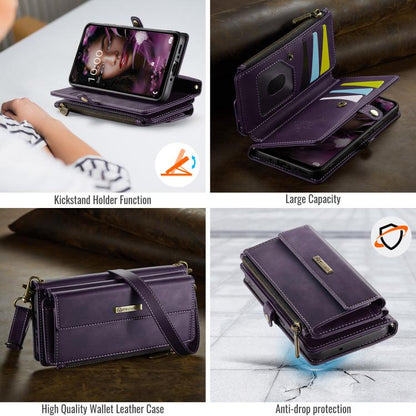 For Samsung Galaxy A55 5G CaseMe C39 RFID Blocking Zipper Wallet Leather Phone Case with Crossbody Strap(Purple) - Galaxy Phone Cases by CaseMe | Online Shopping UK | buy2fix