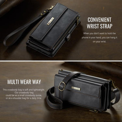 For Samsung Galaxy A56 5G CaseMe C39 RFID Blocking Zipper Wallet Leather Phone Case with Crossbody Strap(Black) - Galaxy Phone Cases by CaseMe | Online Shopping UK | buy2fix