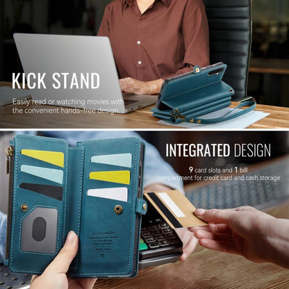 For Samsung Galaxy A56 5G CaseMe C39 RFID Blocking Zipper Wallet Leather Phone Case with Crossbody Strap(Green) - Galaxy Phone Cases by CaseMe | Online Shopping UK | buy2fix