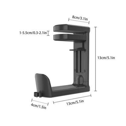 XWJ-EJJ01 360 Degree Rotatable Under Desk Storage Bracket Gaming Headset Holder(Black) - Headset Stand by buy2fix | Online Shopping UK | buy2fix