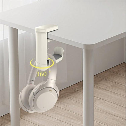XWJ-EJJ01 360 Degree Rotatable Under Desk Storage Bracket Gaming Headset Holder(White) - Headset Stand by buy2fix | Online Shopping UK | buy2fix