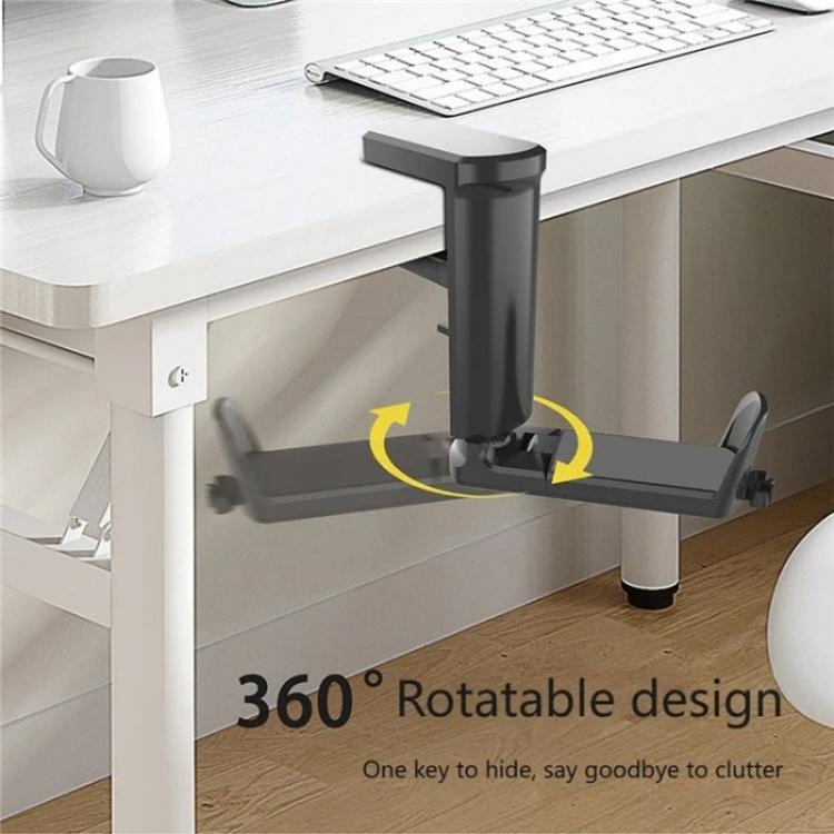 XWJ-EJJ01 360 Degree Rotatable Under Desk Storage Bracket Gaming Headset Holder(White) - Headset Stand by buy2fix | Online Shopping UK | buy2fix