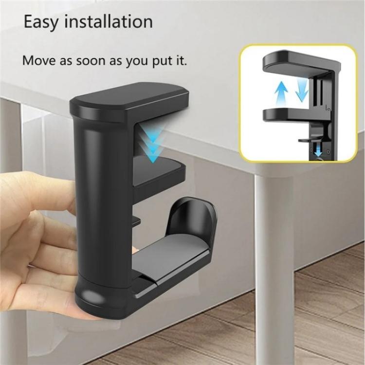 XWJ-EJJ01 360 Degree Rotatable Under Desk Storage Bracket Gaming Headset Holder(White) - Headset Stand by buy2fix | Online Shopping UK | buy2fix