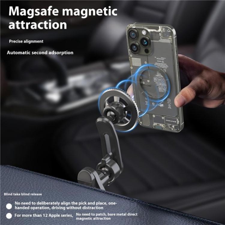 V005 360 Degree Rotatable Air Vent Holder Bracket Compatible With MagSafe Car Phone Mount(Gear Type) - Universal Car Holders by buy2fix | Online Shopping UK | buy2fix