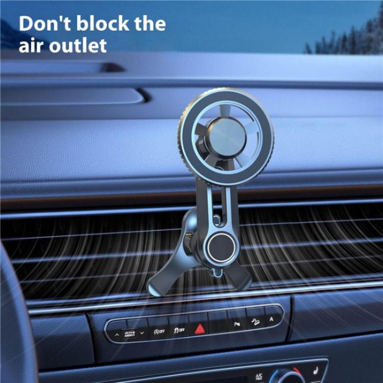 V005 360 Degree Rotatable Air Vent Holder Bracket Compatible With MagSafe Car Phone Mount(Gear Type) - Universal Car Holders by buy2fix | Online Shopping UK | buy2fix