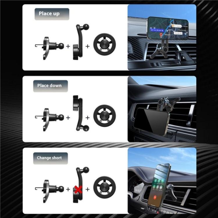 V005 360 Degree Rotatable Air Vent Holder Bracket Compatible With MagSafe Car Phone Mount(Single Hole) - Universal Car Holders by buy2fix | Online Shopping UK | buy2fix