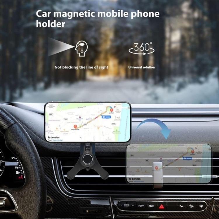 V005 360 Degree Rotatable Air Vent Holder Bracket Compatible With MagSafe Car Phone Mount(Gear Type) - Universal Car Holders by buy2fix | Online Shopping UK | buy2fix