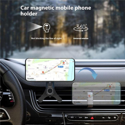 V005 360 Degree Rotatable Air Vent Holder Bracket Compatible With MagSafe Car Phone Mount(Gear Type) - Universal Car Holders by buy2fix | Online Shopping UK | buy2fix