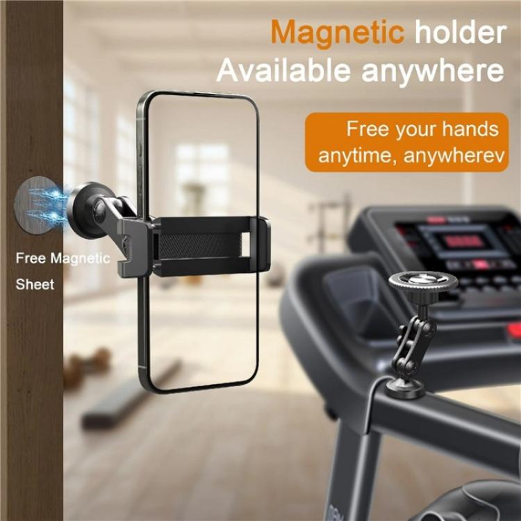 X037 360 Degree Adjustable Magnetic Base Phone Holder for Gym Equipment - Stand by buy2fix | Online Shopping UK | buy2fix