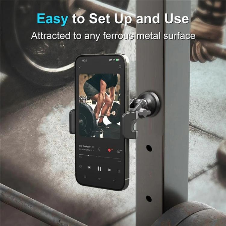 X037 360 Degree Adjustable Magnetic Base Phone Holder for Gym Equipment - Stand by buy2fix | Online Shopping UK | buy2fix