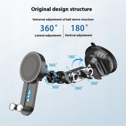 XWJ037 Suction Cup Base Long Arm Cellphone Bracket Short Type MagSafe Car Phone Holder - Universal Car Holders by buy2fix | Online Shopping UK | buy2fix