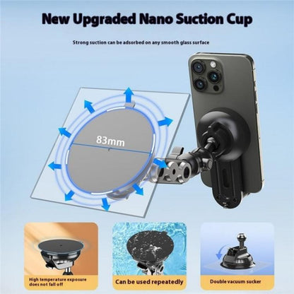 XWJ037 Suction Cup Base Long Arm Cellphone Bracket Short Type MagSafe Car Phone Holder - Universal Car Holders by buy2fix | Online Shopping UK | buy2fix