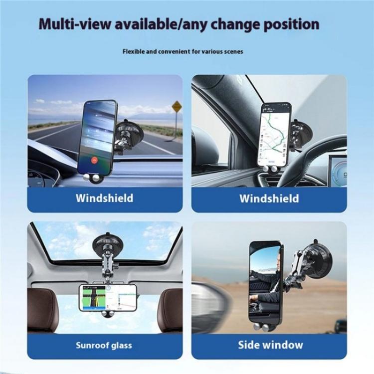 XWJ037 Suction Cup Base Long Arm Cellphone Bracket Short Type MagSafe Car Phone Holder - Universal Car Holders by buy2fix | Online Shopping UK | buy2fix